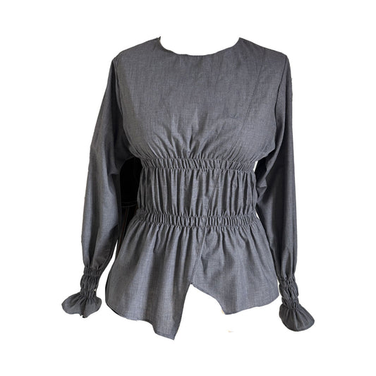 STUDIO SAMPLE: Shirring asymmetric top